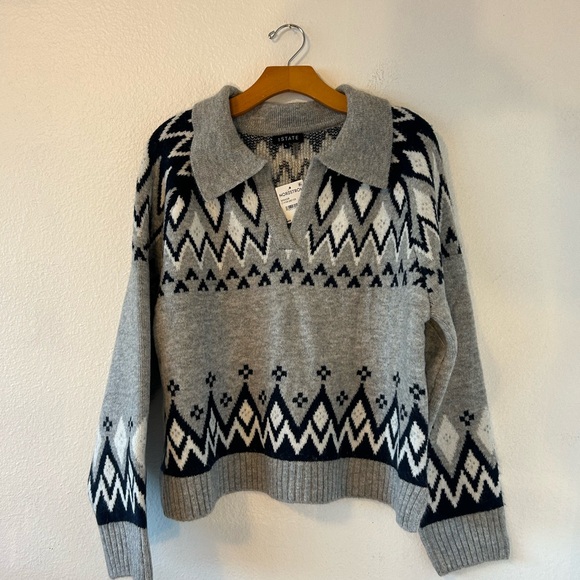 1 State V Neck Fair Aisle Sweater Size L - Picture 4 of 8